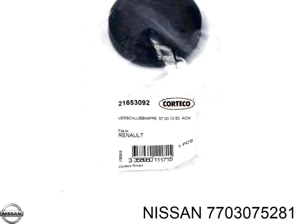 Comprar 7703075281 Nissan/Infiniti Tapon culata