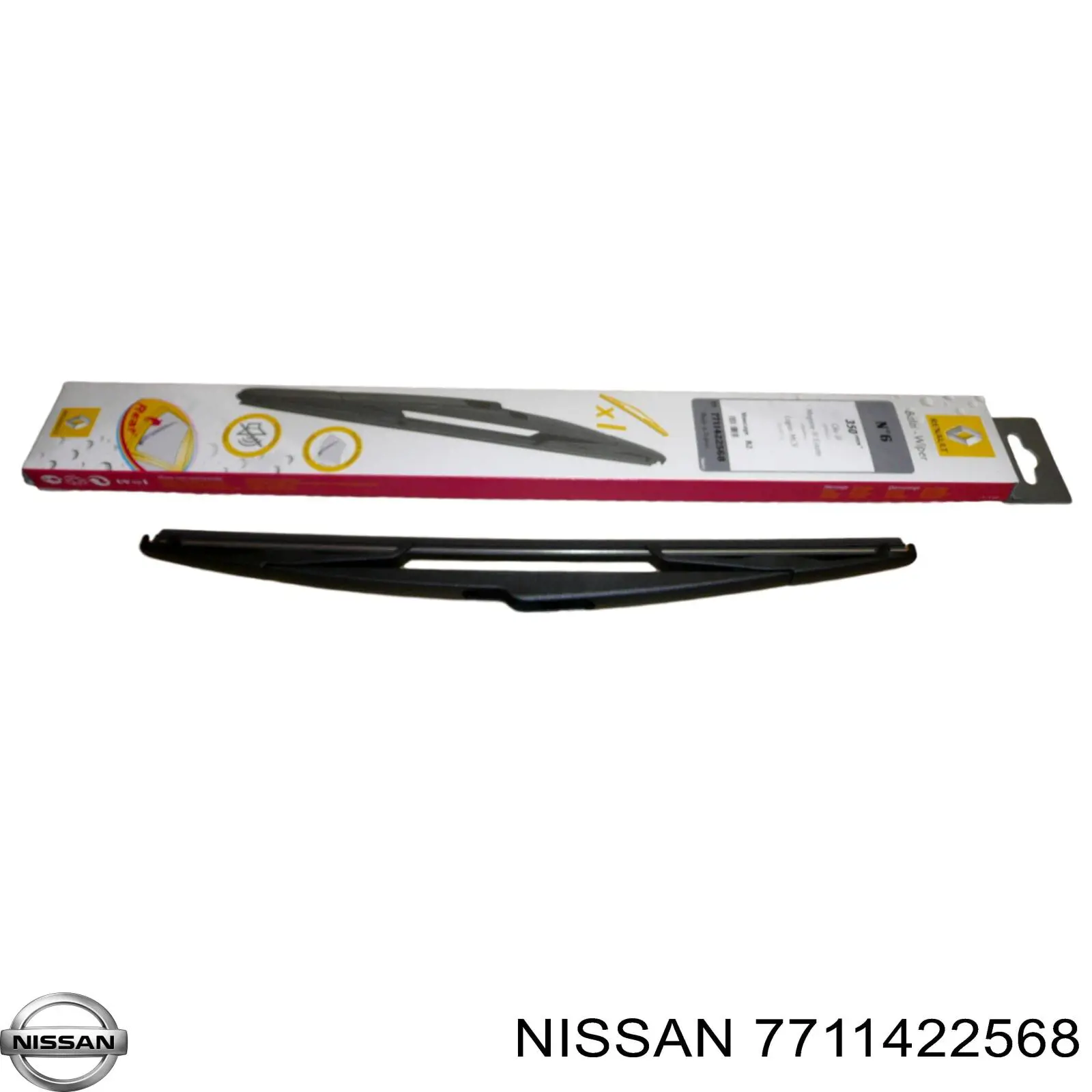 7711422568 Nissan limpiaparabrisas de luna trasera