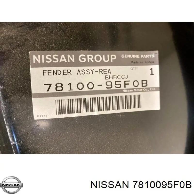 Comprar 7810095F0B Nissan/Infiniti Aleta trasera derecha