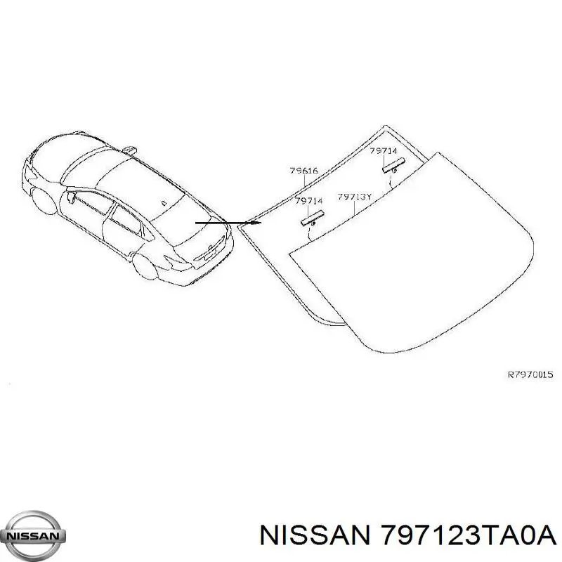 797123TA0A Nissan luneta trasera