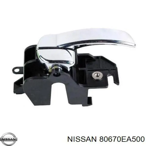 80670-EA500 Nissan manecilla de puerta, equipamiento habitáculo, delantera derecha