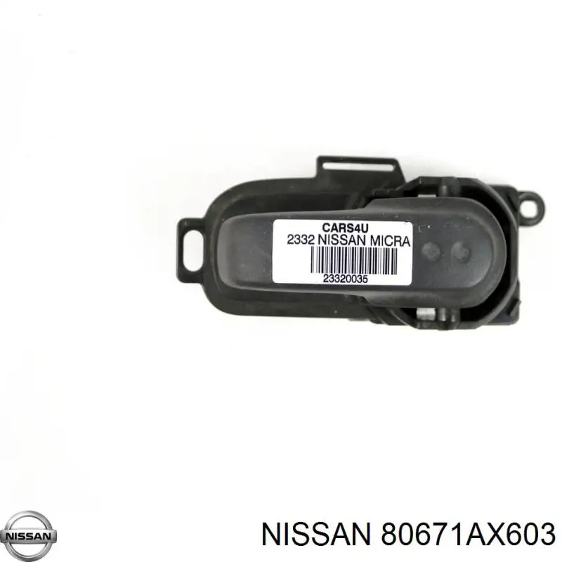 Manecilla de puerta, equipamiento habitáculo, izquierda delantera/trasera para Nissan Note (E11)