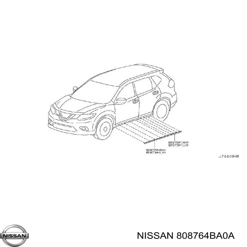 Moldura de puerta delantera derecha inferior para Nissan Rogue (T32U)