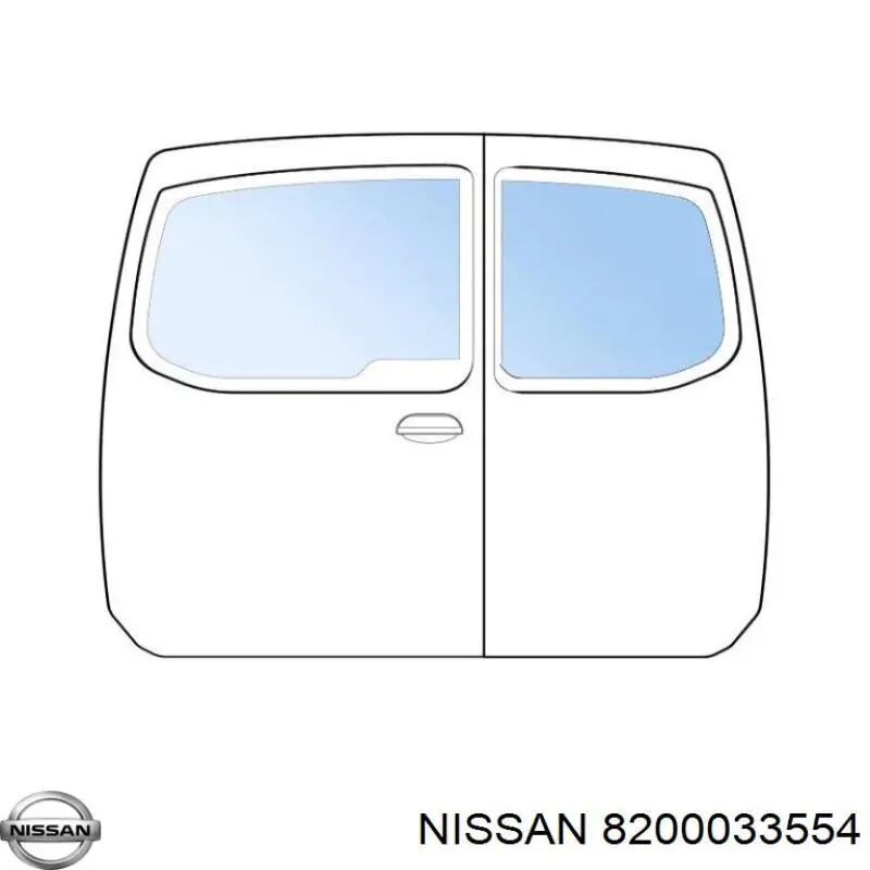 8200033554 Nissan vidrio de puerta de batientes izquierda