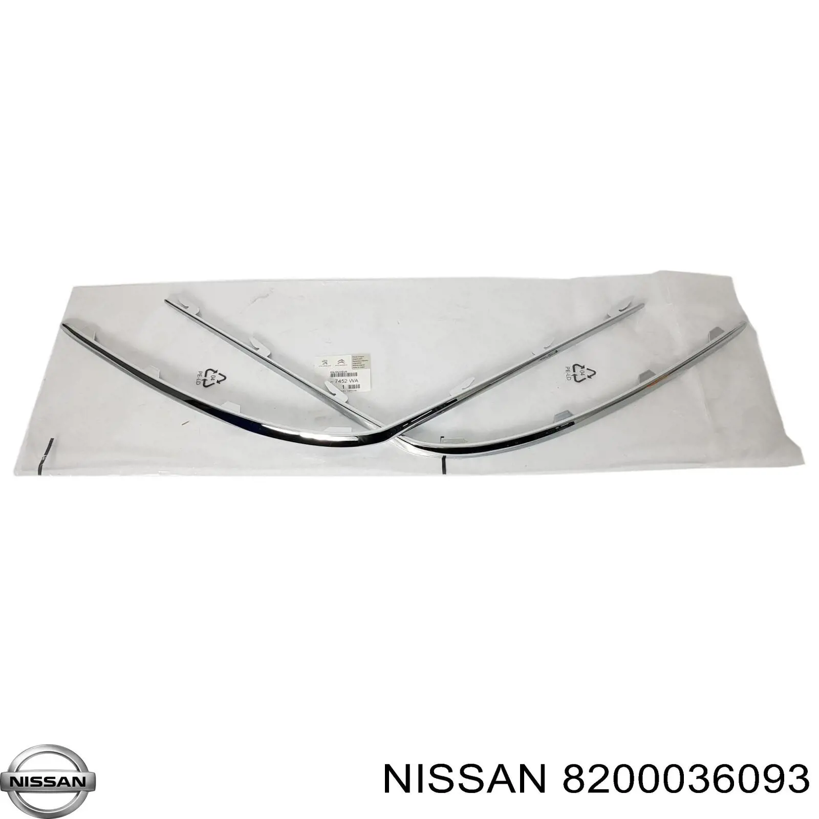 8200036093 Nissan listón embellecedor/protector, guardabarros trasero izquierdo
