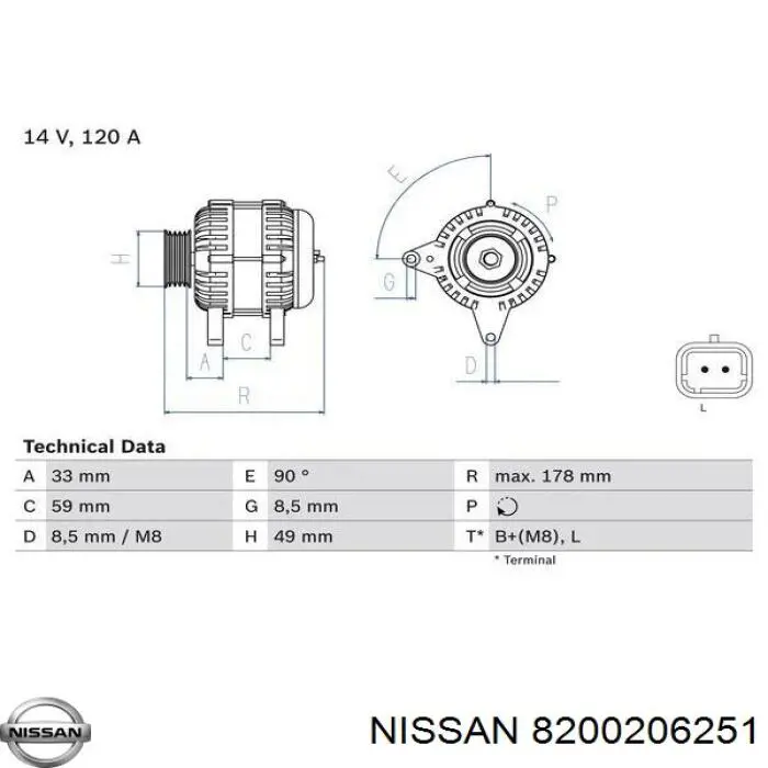 8200206251 Nissan alternador