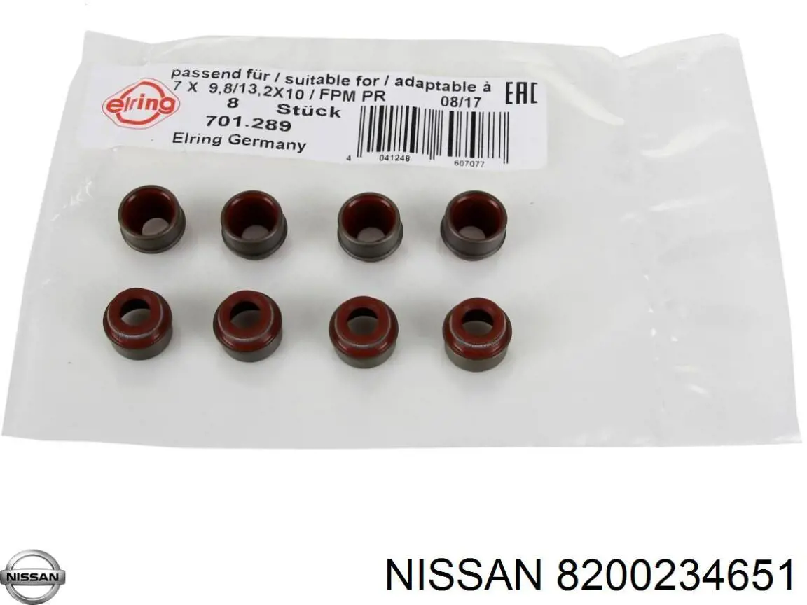 8200234651 Nissan sello de aceite de valvula (rascador de aceite Entrada/Salida)