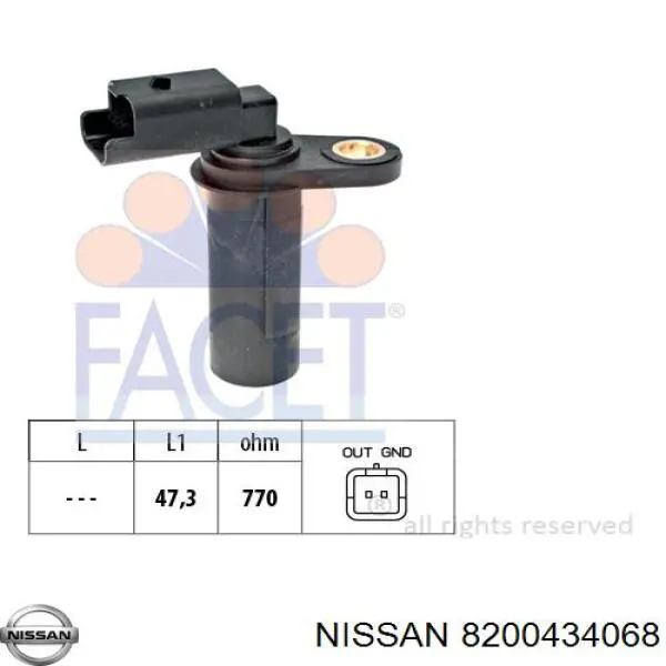 8200434068 Nissan sensor de cigüeñal