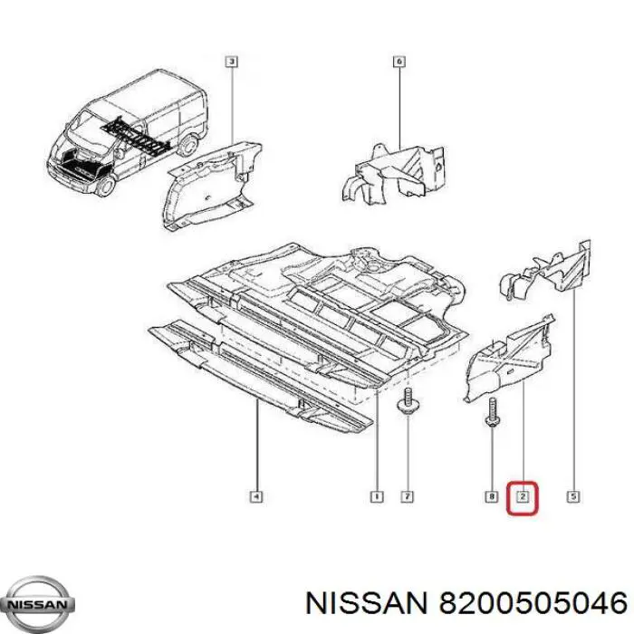 8200505046 Nissan protección motor izquierda