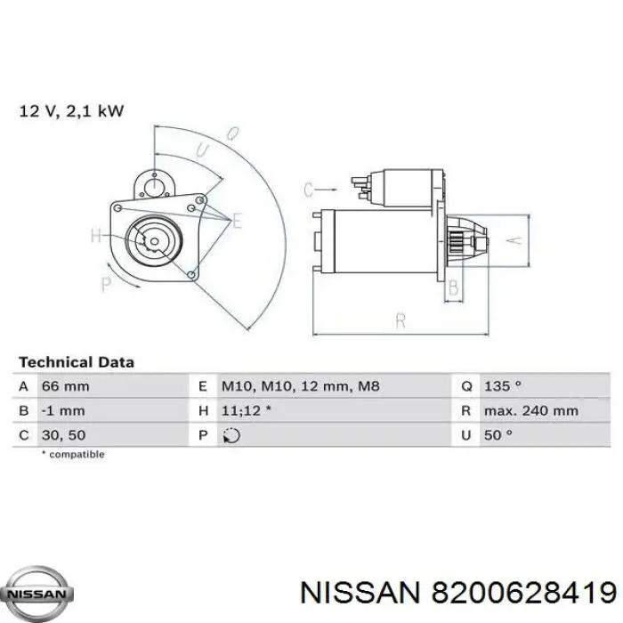 8200628419 Nissan/Infiniti Arranque motores