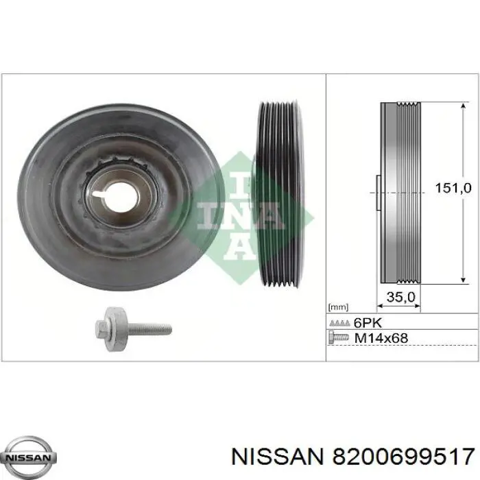 Polea del cigüeñal Nissan/Infiniti 8200699517 precio, desde 40,66 EUR