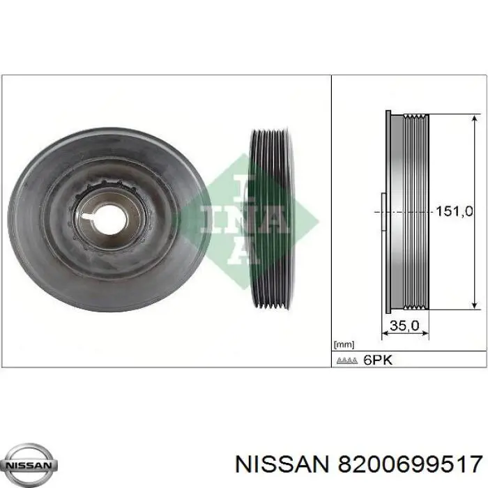Comprar 8200699517 Nissan/Infiniti La polea del cigüeñal