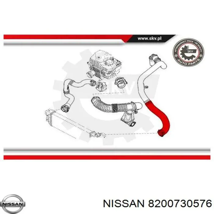 Tubo intercooler 8200730576 Nissan/Infiniti