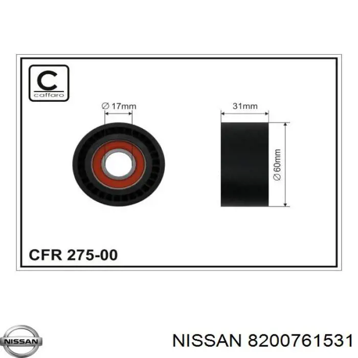 8200761531 Nissan tensor de correa poli v