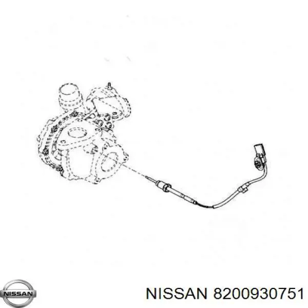 8200930751 Nissan sensor de temperatura, gas de escape, antes de turbina