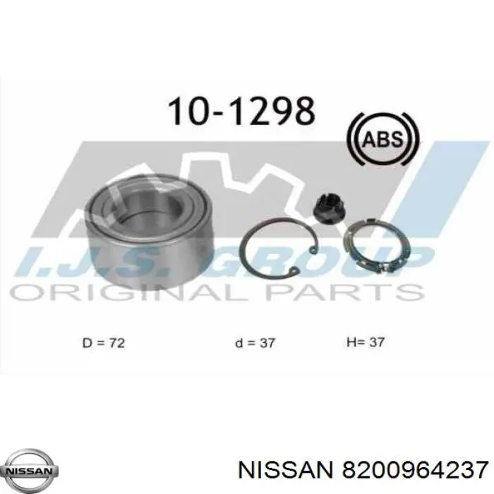 8200964237 Nissan tuerca, cubo de rueda delantero