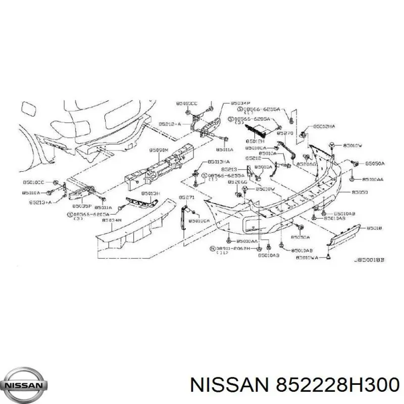 Soporte de parachoques trasero izquierdo Nissan/Infiniti 852228H300 precio, desde 5,91 EUR