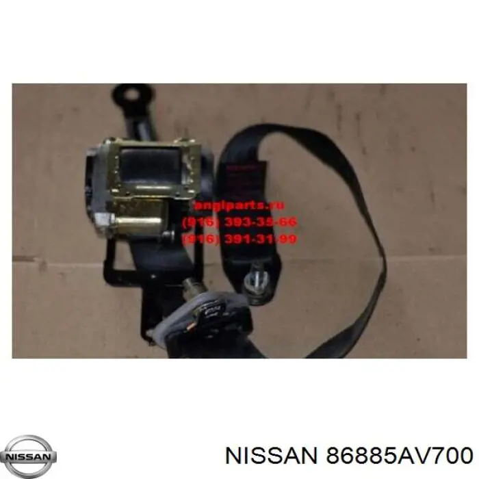 86885AV700 Nissan cinturón de seguridad delantero izquierda