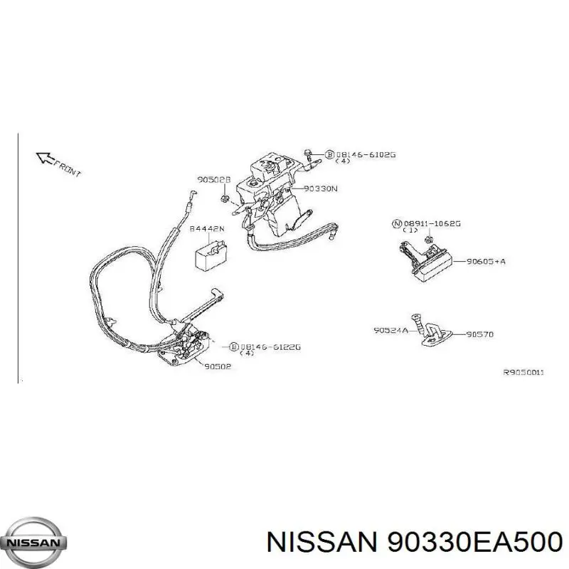 Cerradura de cristal de la puerta trasera Nissan/Infiniti 90330EA500 precio, desde 401,00 EUR