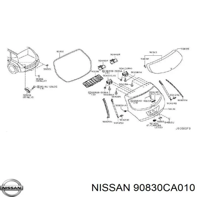 Sello Del Maletero (3/5a Puerta Trasera) para Nissan Murano (Z50)