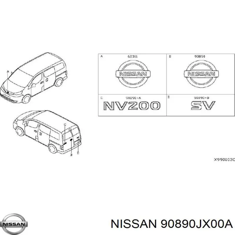 90890JX00A Nissan