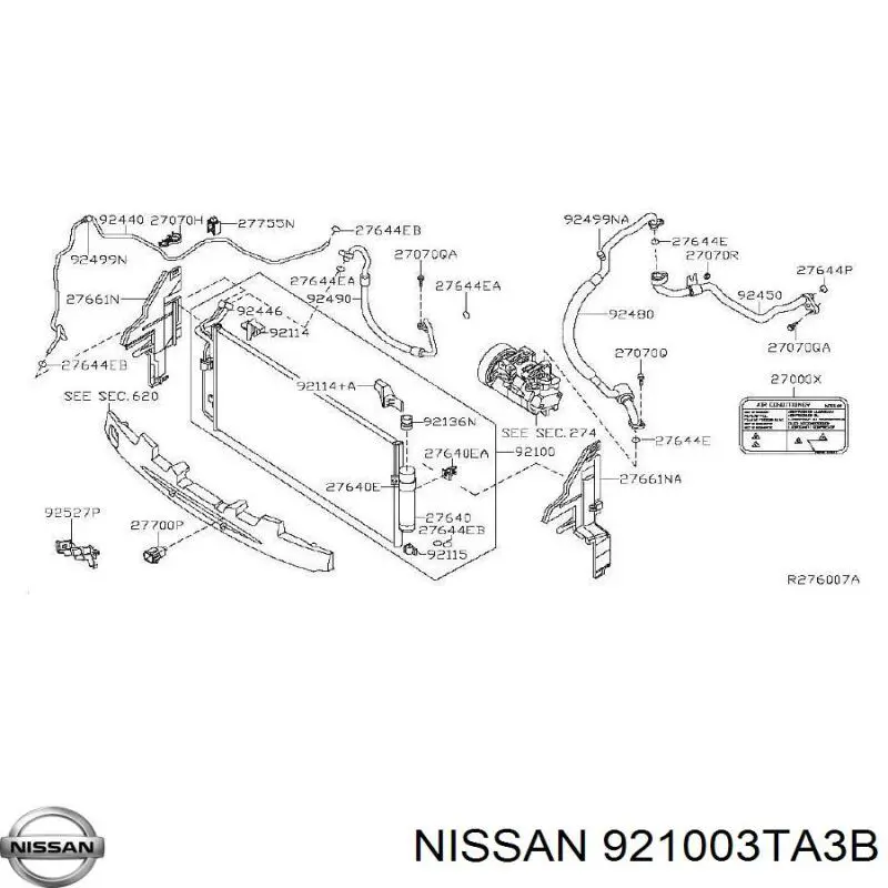 Radiador de aire acondicionado para Nissan Teana (L33)