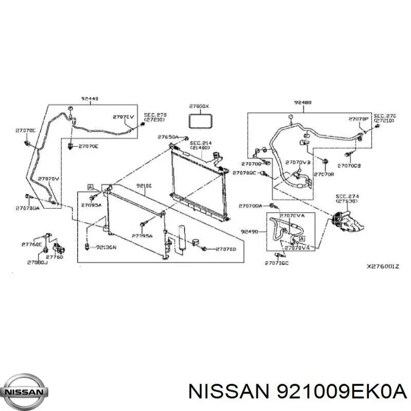 921001HA3A Nissan condensador aire acondicionado