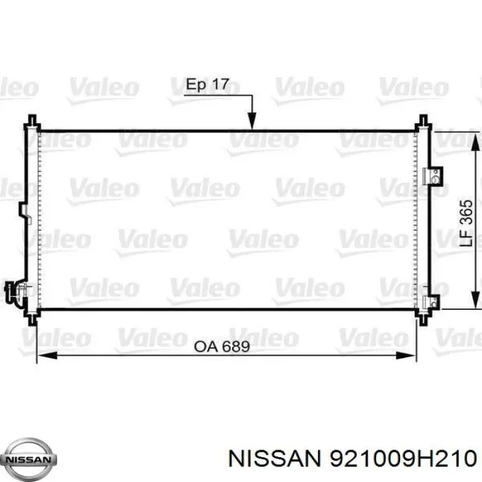 921009H210 Nissan condensador aire acondicionado