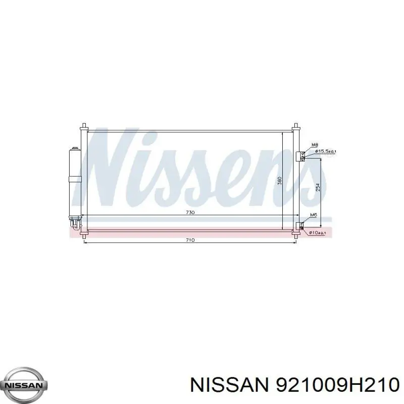 Comprar 921009H210 Nissan/Infiniti Condensador de aire acondicionado
