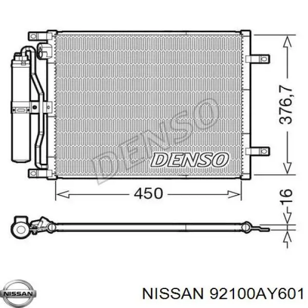 92100AY601 Nissan/Infiniti Radiador de aire acondicionado