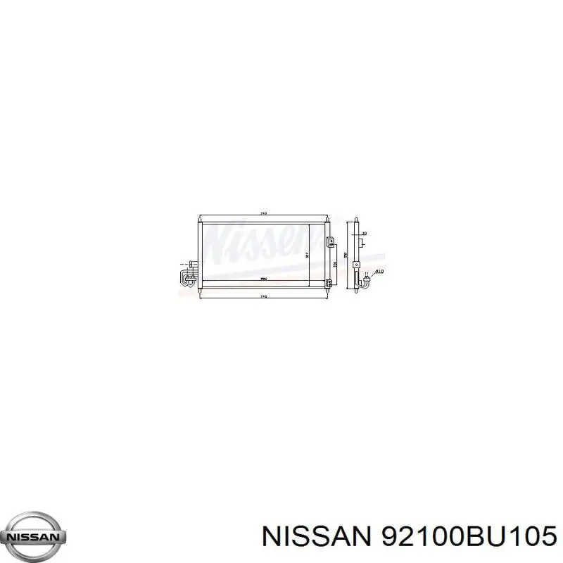 92100BU105 Nissan condensador aire acondicionado