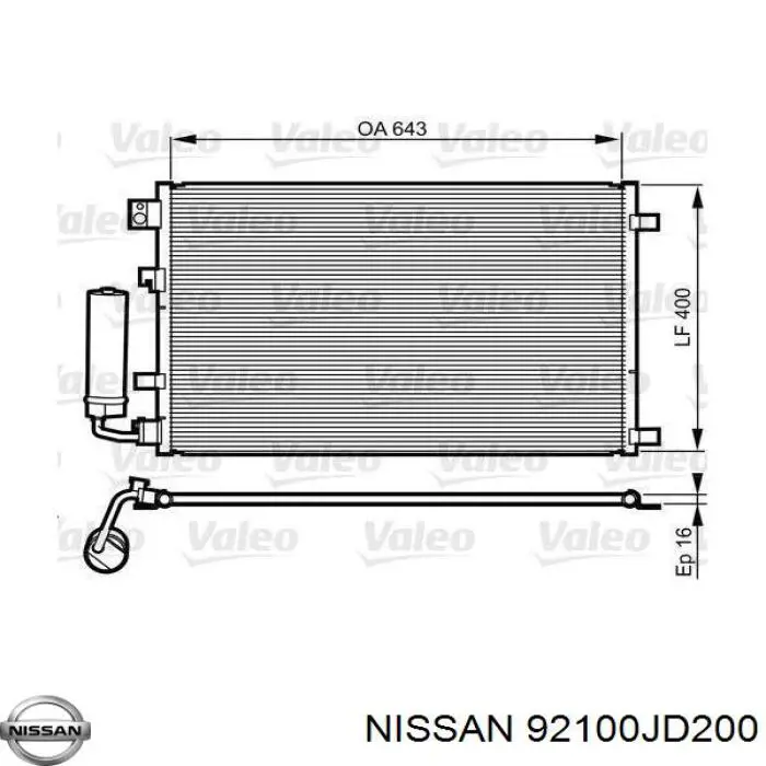 Comprar 92100JD200 Nissan/Infiniti Condensador de aire acondicionado