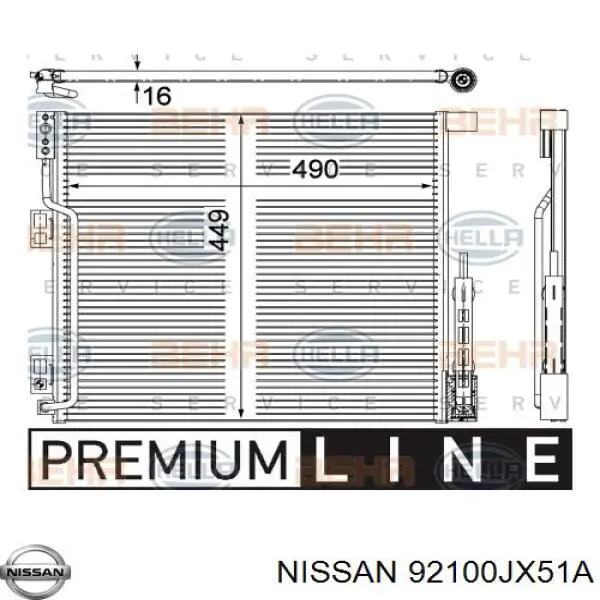 92100JX51A Nissan/Infiniti Radiador de aire acondicionado