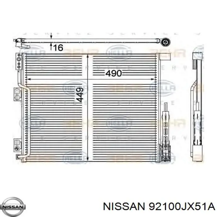 Aire acondicionado capacitor Nissan/Infiniti 92100JX51A precio, desde 94,38 EUR