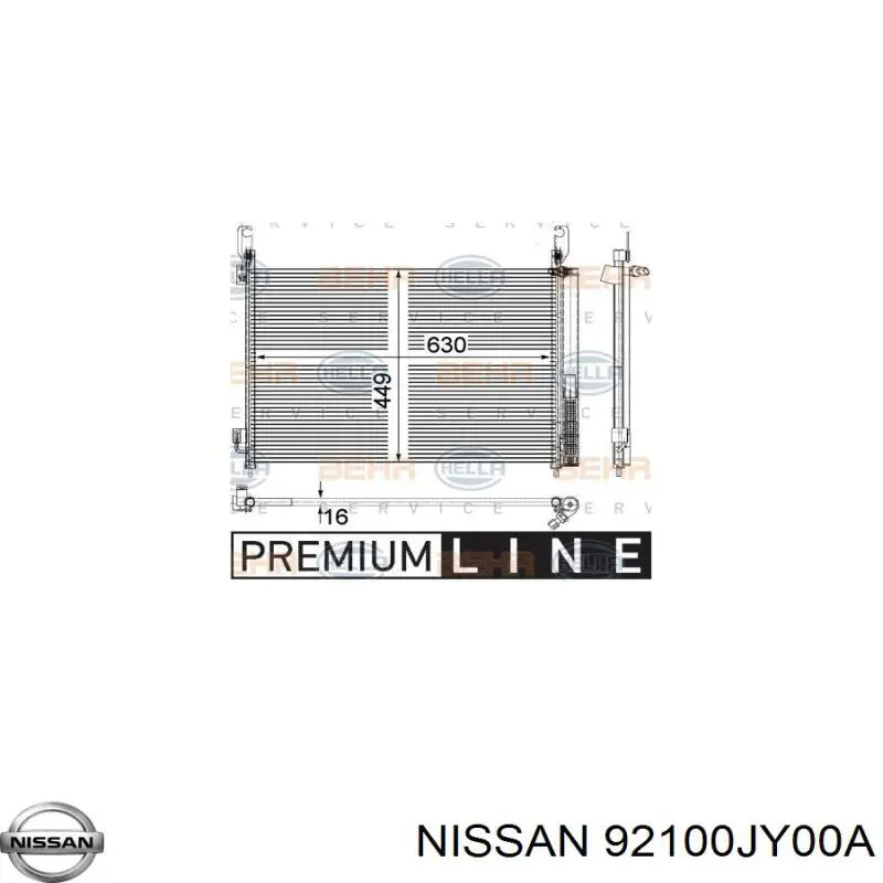 92100JY00A Nissan condensador aire acondicionado