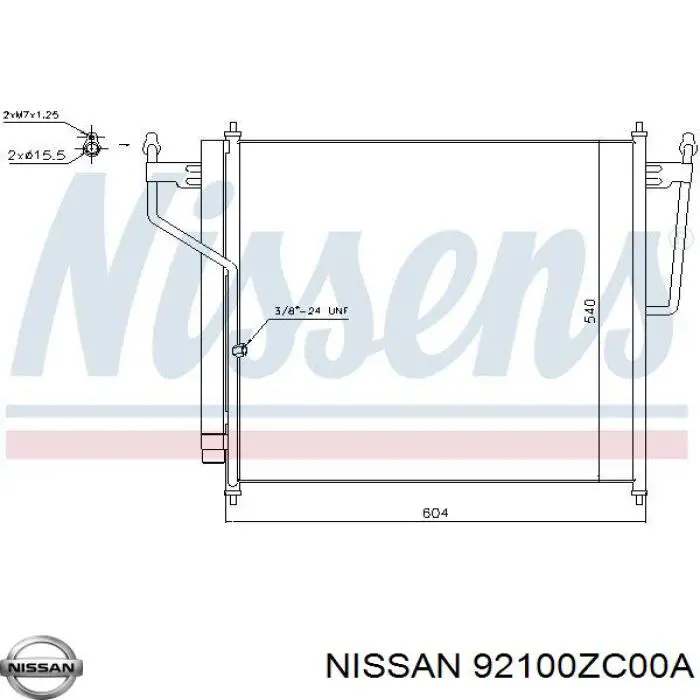 92100ZC00A Nissan condensador aire acondicionado