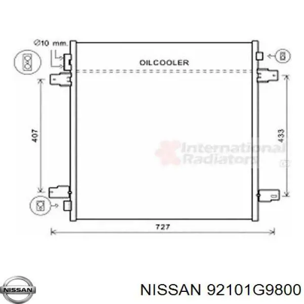 Aire acondicionado capacitor Nissan/Infiniti 92101G9800 precio, desde 146,29 EUR