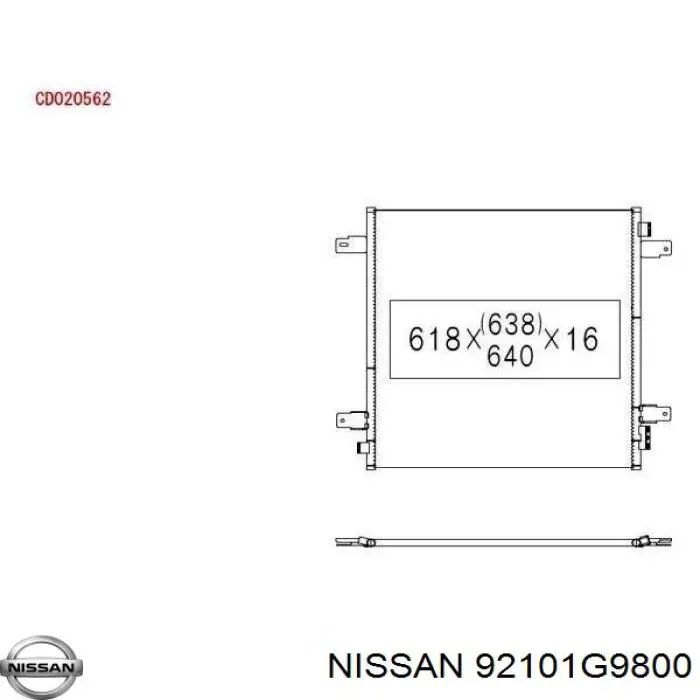 92101G9800 Nissan/Infiniti Radiador de aire acondicionado