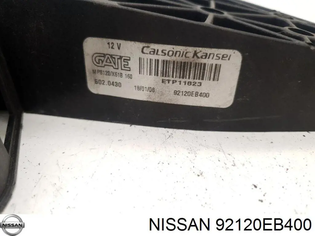 92120EB400 Nissan difusor de radiador, aire acondicionado, completo con motor y rodete