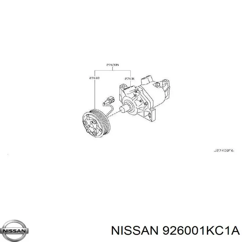 926001KC1A Nissan compresor de aire acondicionado