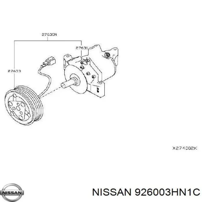 926003HN1C Nissan compresor de aire acondicionado