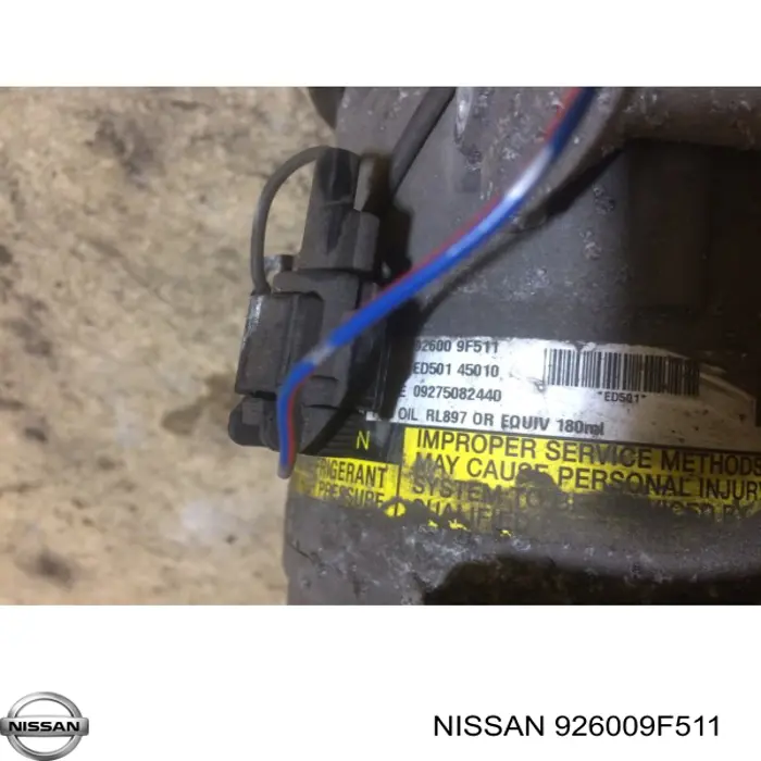 Compresor de aire acondicionado 926009F511 Nissan/Infiniti