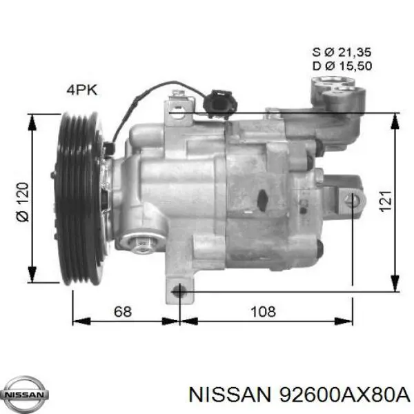 Compresor ac Nissan/Infiniti 92600AX80A precio, desde 133,58 EUR