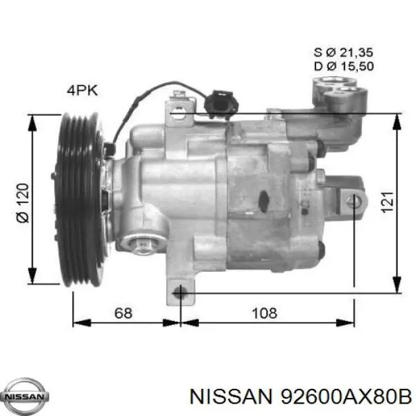 Comprar 92600AX80B Nissan/Infiniti Compresor de aire acondicionado coche