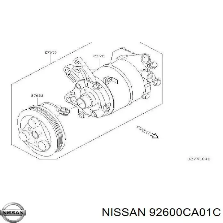 92600CA01C Nissan compresor de aire acondicionado