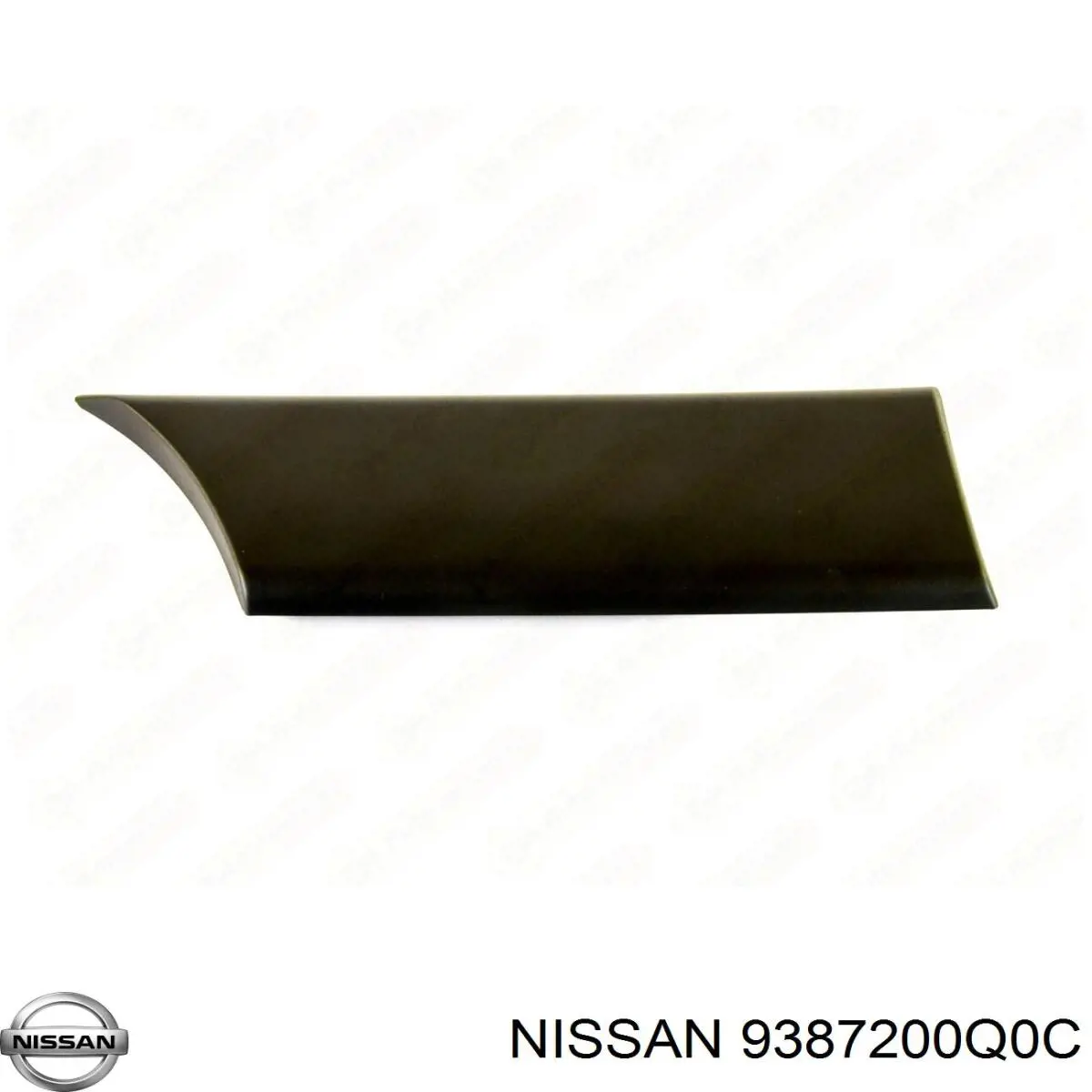 9387200Q0C Nissan moldura de guardabarro trasero derecho