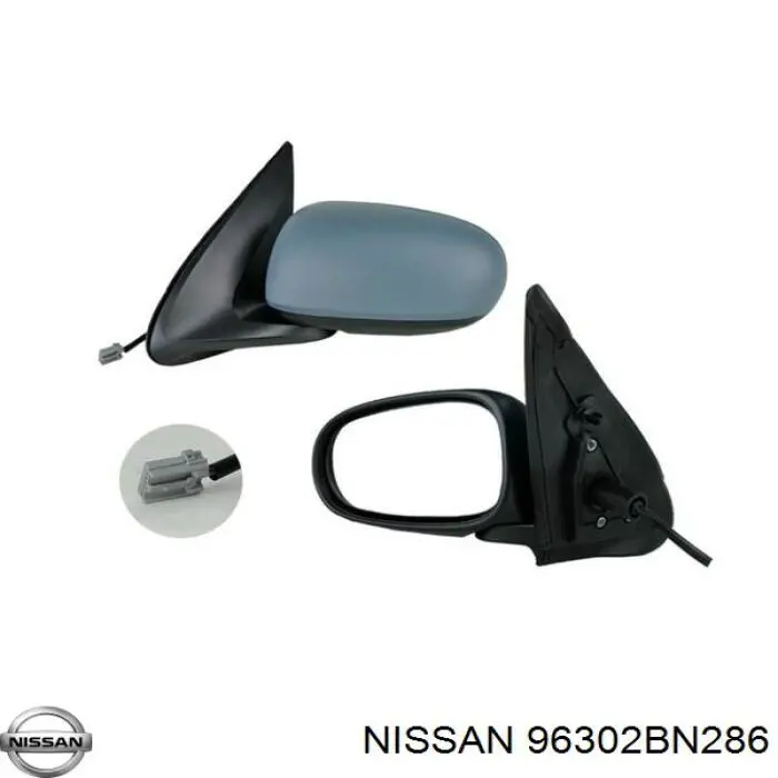 96302BN227 Nissan espejo retrovisor izquierdo