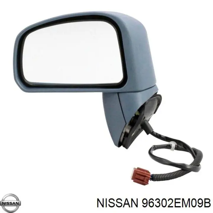 96302EM09B Nissan espejo retrovisor izquierdo