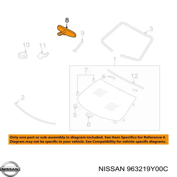 Espejo interior Nissan/Infiniti 963219Y00C precio, desde 49,37 EUR