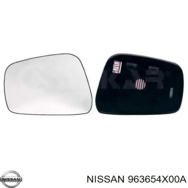 Cristal de retrovisor exterior derecho para Nissan Navara (D40M)